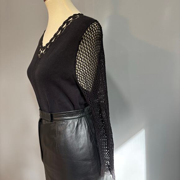 Whimsigoth, Bewitched Boho, witchy black lace sleeve top, size medium - Picture 2 of 8